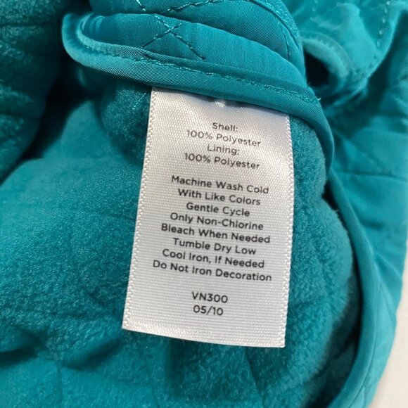 Talbots Quilted Vest Women's Size Large Button-Up Teal Pockets - Picture 4 of 8